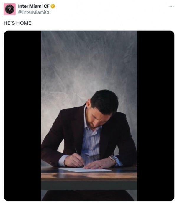 预热续约？迈阿密官方晒梅西签合同视频：这里是他的家！